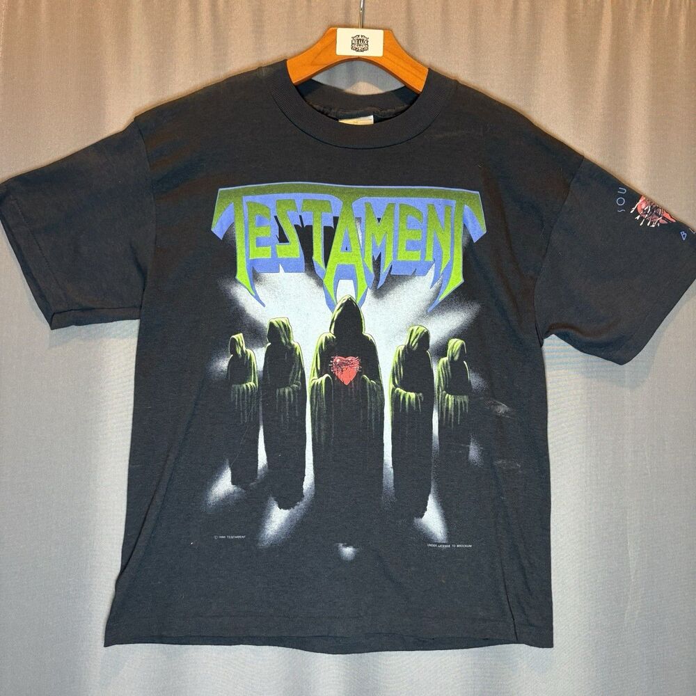 Vintage Testament Shirt Mens Medium Black Souls Of Black Tour Band Metal 1990s